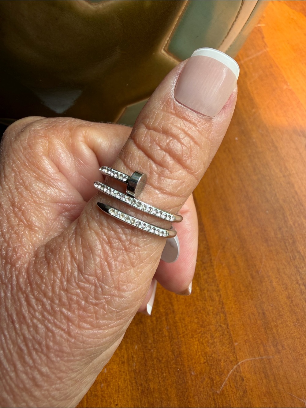 Nail Design Wrap Ring with Crystals - Picture 2 of 4